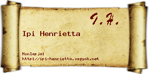 Ipi Henrietta névjegykártya