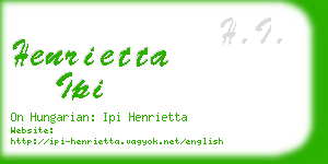 henrietta ipi business card